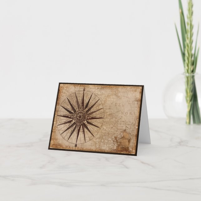 Grußkarte Nautic Map Karte (Vorderseite)