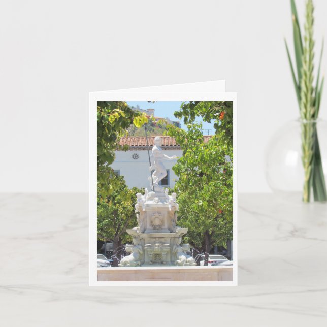 Grußkarte - Neptun Statue im Park Karte (Vorderseite)