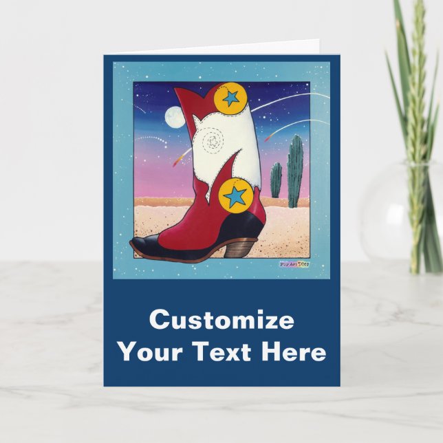 Grußkarte, Note Card - Cowboy Boot, alle Kleidung Karte (Vorderseite)