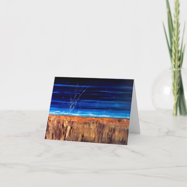 Grußkarte/Note Card-Heilfarben-BLAU Karte (Vorderseite)