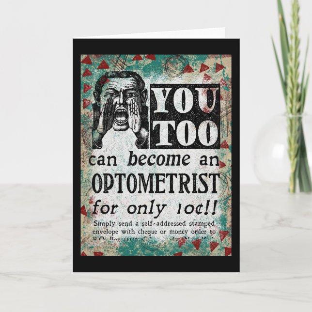 Grußkarte Optometriker - Funny Vintage Ad Karte (Vorderseite)