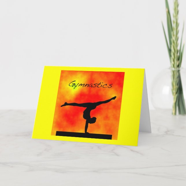 Grußkarte Orange Gymnastics Karte (Vorderseite)
