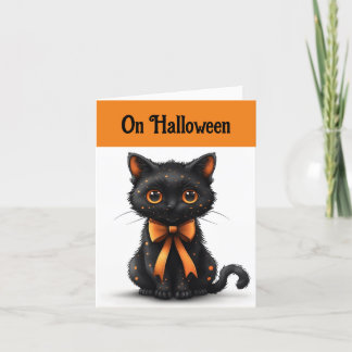 Grußkarte Orange und Black Cat Karte
