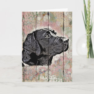 Grußkarte Pastel Wood Labrador Kopf Karte