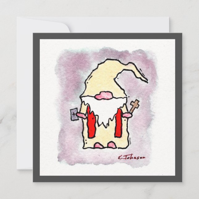Grußkarte "Pastor Gnome" Karte (Vorderseite)