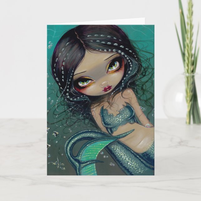 Grußkarte "Pearl Swirl Mermaid" Karte (Vorderseite)