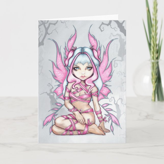 Grußkarte "Pink Ribbon Fairy" Karte (Vorderseite)