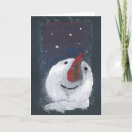 Grußkarte Reflektiver Schneemann Feiertagskarte