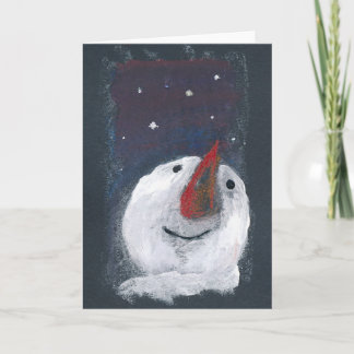 Grußkarte Reflektiver Schneemann Feiertagskarte