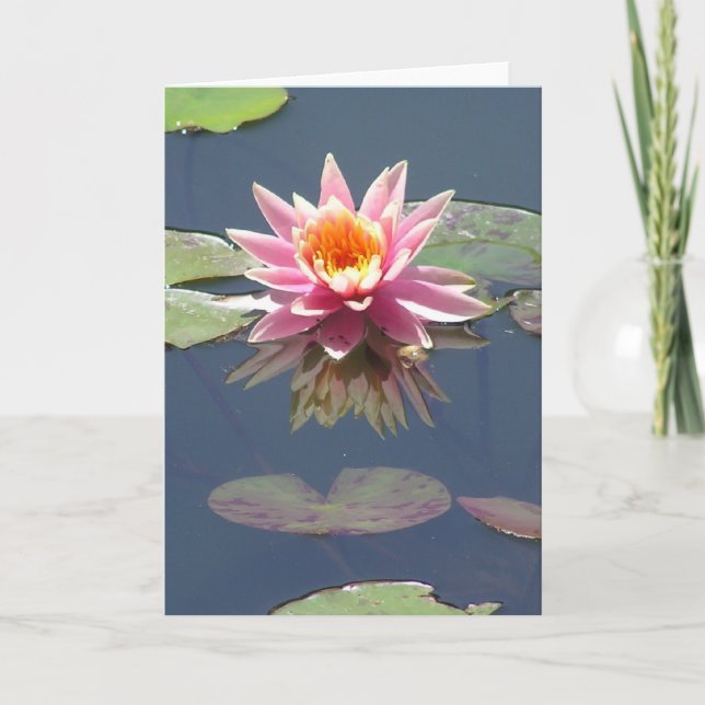 Grußkarte "rosa Lotus-Blüte" Karte (Vorderseite)