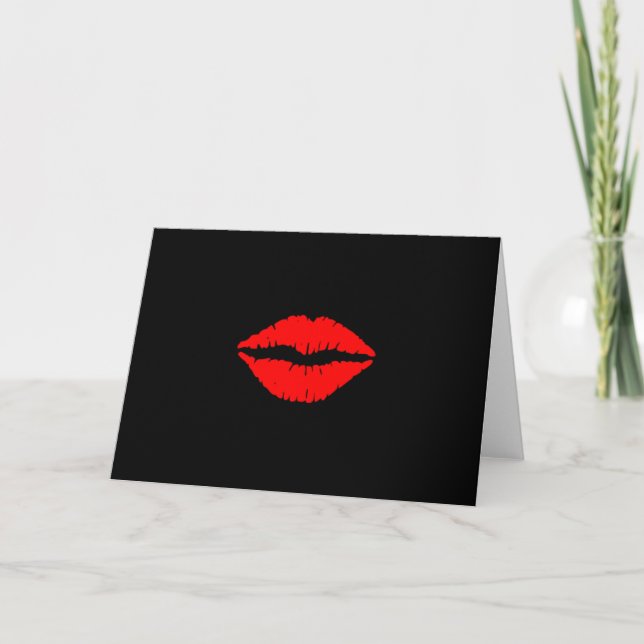 Grußkarte Rote Lippen Karte (Vorderseite)