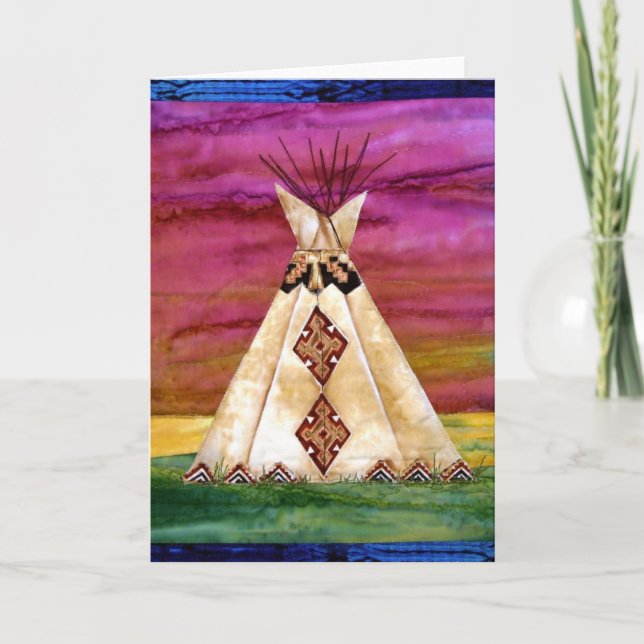 Grußkarte, Teepee, indischer Entwurf Karte (Vorderseite)
