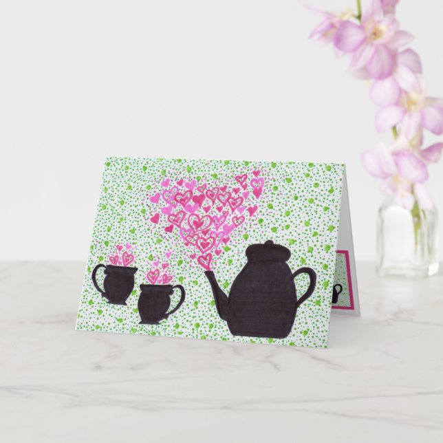 Grußkarte - Valentine Tee Karte (Orchidee)
