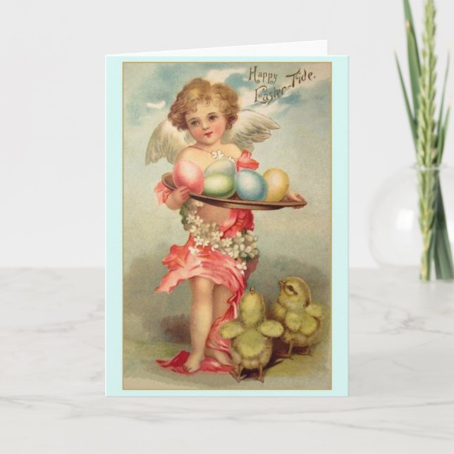 Grußkarte viktorianisch Angel Easter Feiertagskarte (Vorderseite)