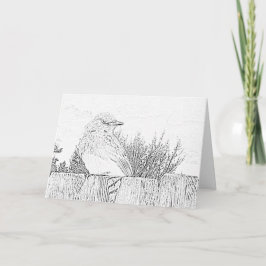 Grußkarte - Vogel auf Zaun zur Farbe Karte
