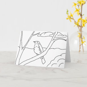 Grußkarte - Vögel in Zweigen Karte