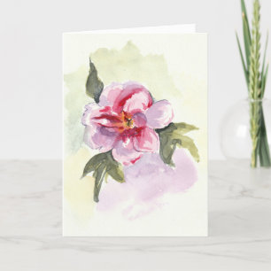 Grußkarte Wasserfarben Rosa Blume Peony Dankeskarte
