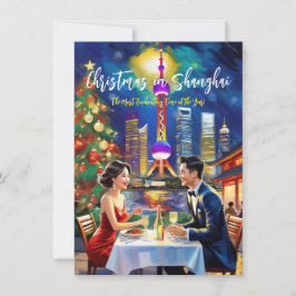 Grußkarte "Weihnachten in Shanghai" Mitteilungskarte