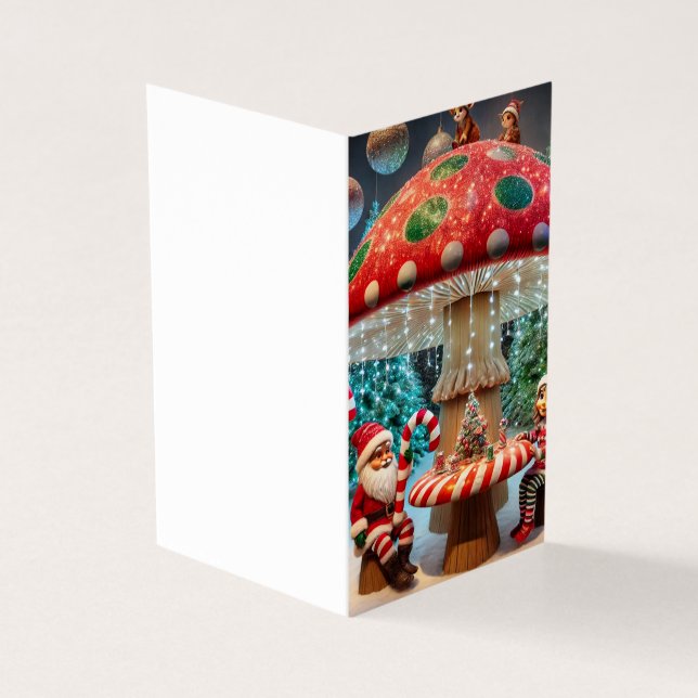 Grußkarte: Weihnachts-Pilzdesign (Vorderseite)