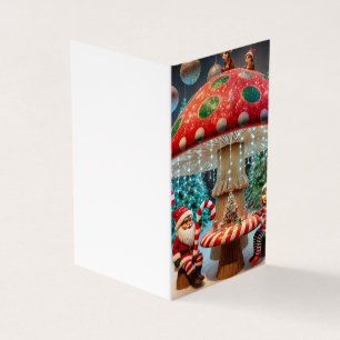 Grußkarte: Weihnachts-Pilzdesign
