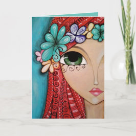 Grußkarte - Whimsical Girl Posing Karte