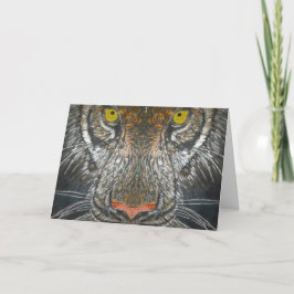 Grußkarte - Wildes Katzen-Portrait Karte