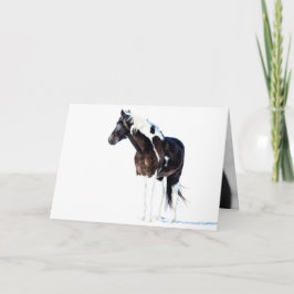 Grußkarte Wildes Pferd - Winterfarbe Karte
