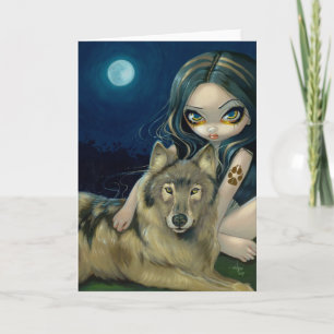 Grußkarte "Wolf Moon" Karte