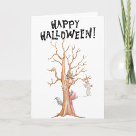Grußkarte zu Halloween-Waldtieren Karte