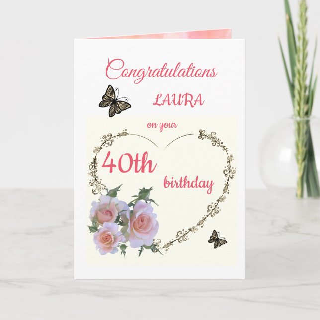 Grußkarte zum 40. Geburtstag Karte (Vorderseite)