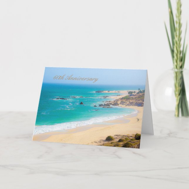 Grußkarte zum 60. Jubiläum mit Strandbude Karte (Vorderseite)