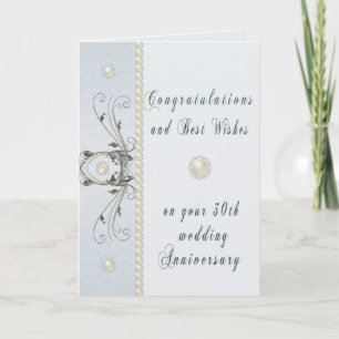 Grußkarte zum dreißigsten Hochzeitstag Karte