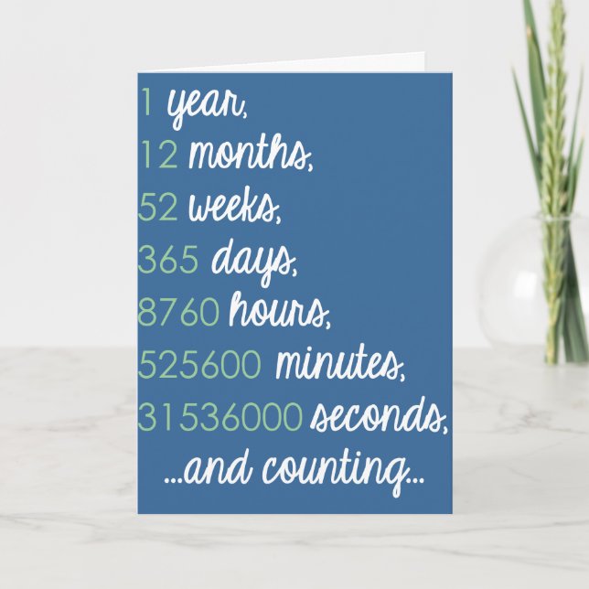 Grußkarte zum ersten Jahrestag Karte (Vorderseite)