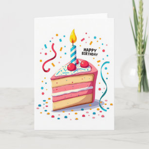 Grußkarte zum Feiern mit Kuchen Karte