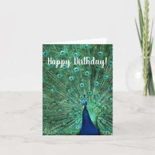 Grußkarte zum Geburtstag des Pfauens Karte