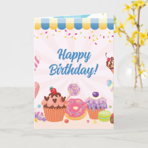 Grußkarte zum Geburtstag   Desserts und Laken Karte