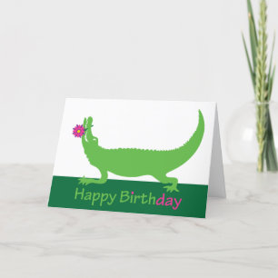 Grußkarte zum Geburtstag Gator Feiertagskarte