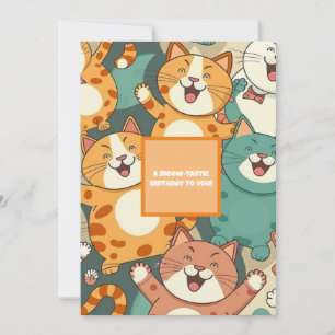 Grußkarte zum Geburtstag mit Happy Cats Ankündigung