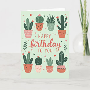 Grußkarte zum Geburtstag mit Sukkulenten Karte