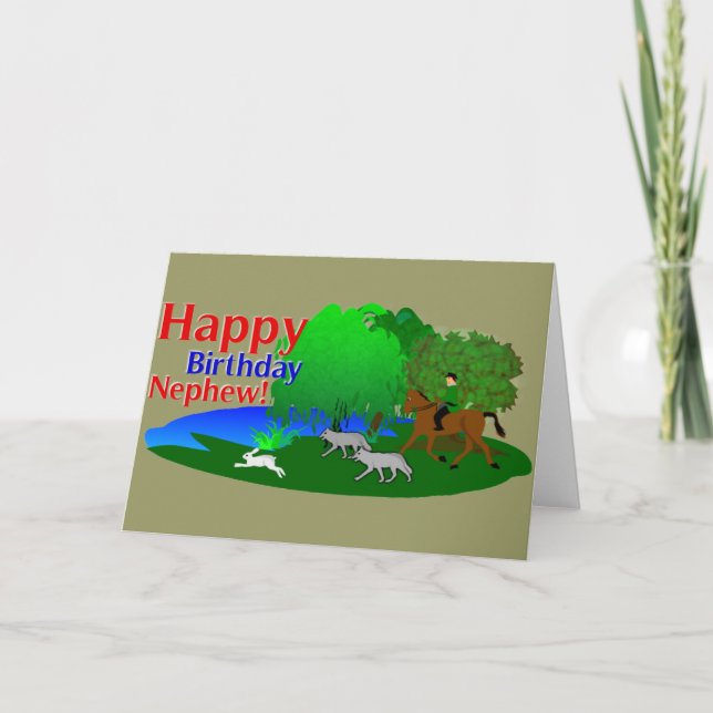 Grußkarte zum Geburtstag Nephew Hunter Karte (Vorderseite)