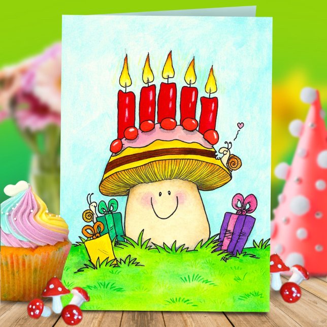 Grußkarte zum Geburtstag Pilzsaal Dankeskarte (Von Creator hochgeladen)
