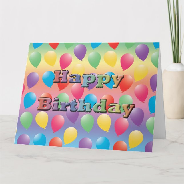 Grußkarte zum Geburtstag von Balloons Karte (Vorderseite)