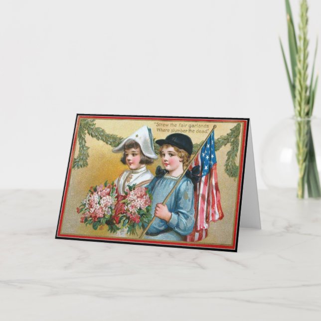 Grußkarte zum Vintagen Gedenktag Karte (Vorderseite)