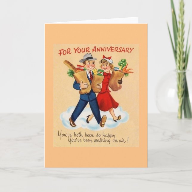Grußkarte zum Vintagen Jahrestag Karte (Vorderseite)