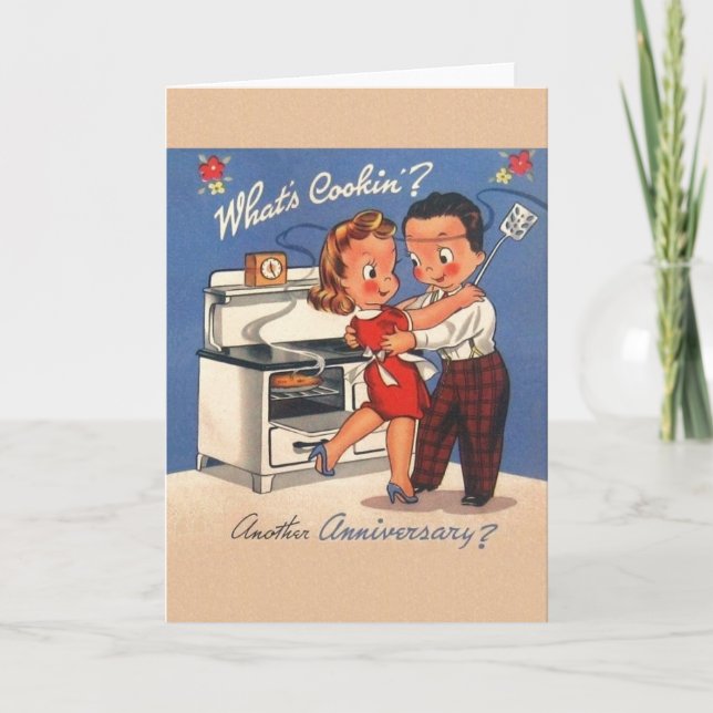 Grußkarte zum Vintagen Jahrestag Karte (Vorderseite)