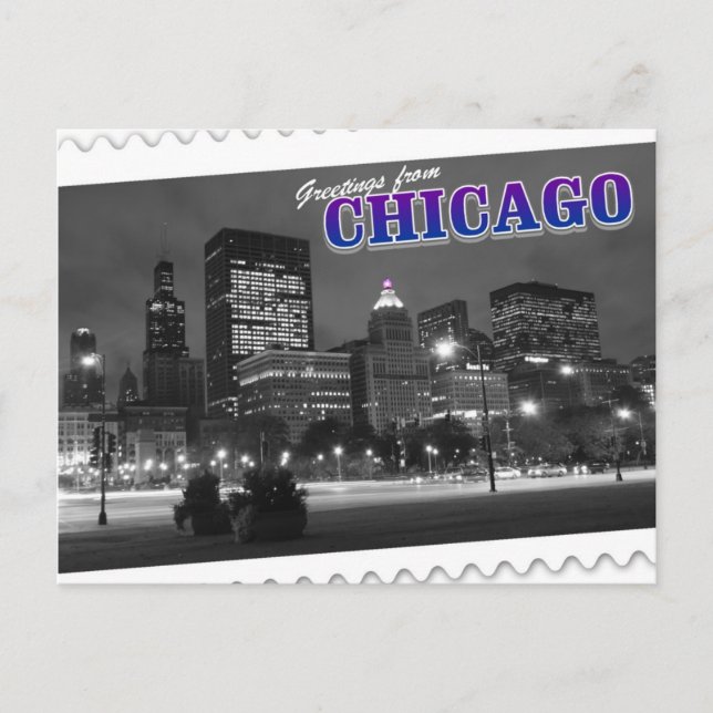 Grußkarten aus Chicago Illinois Postkarte (Vorderseite)