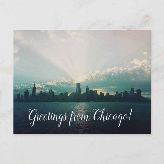 Grußkarten aus Chicago Postcard Postkarte (Vorderseite)