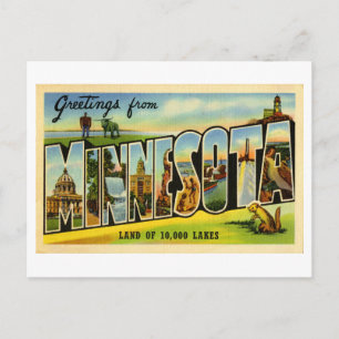 Grußkarten aus Minnesota im Vintage-Stil Postkarte