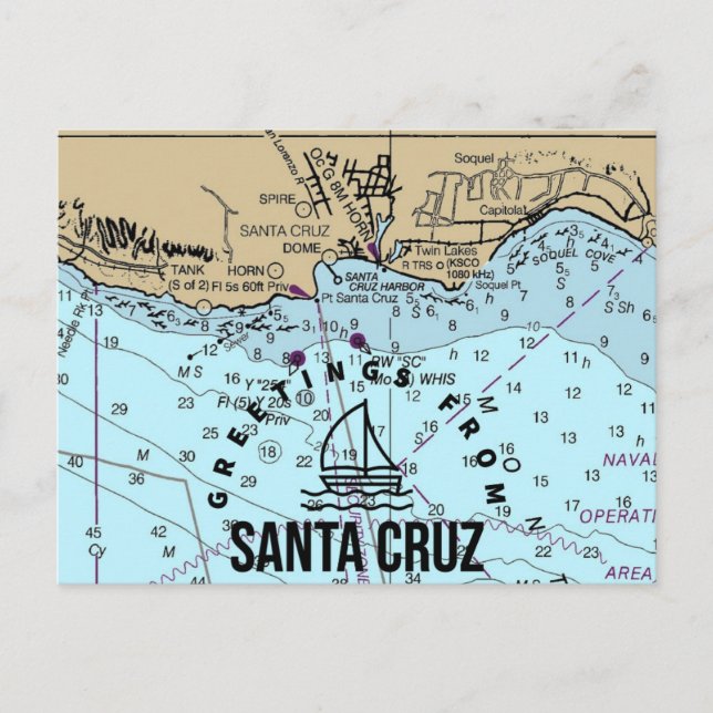 Grußkarten aus Santa Cruz Postkarte (Vorderseite)