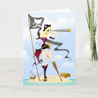 Grußkarten der niedlichen Pirate Girl Karte